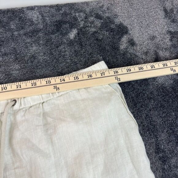 James Perse 100% Linen Cream Pull On Pants Drawstring Wide Leg Women's 4 NWT - Picture 9 of 13